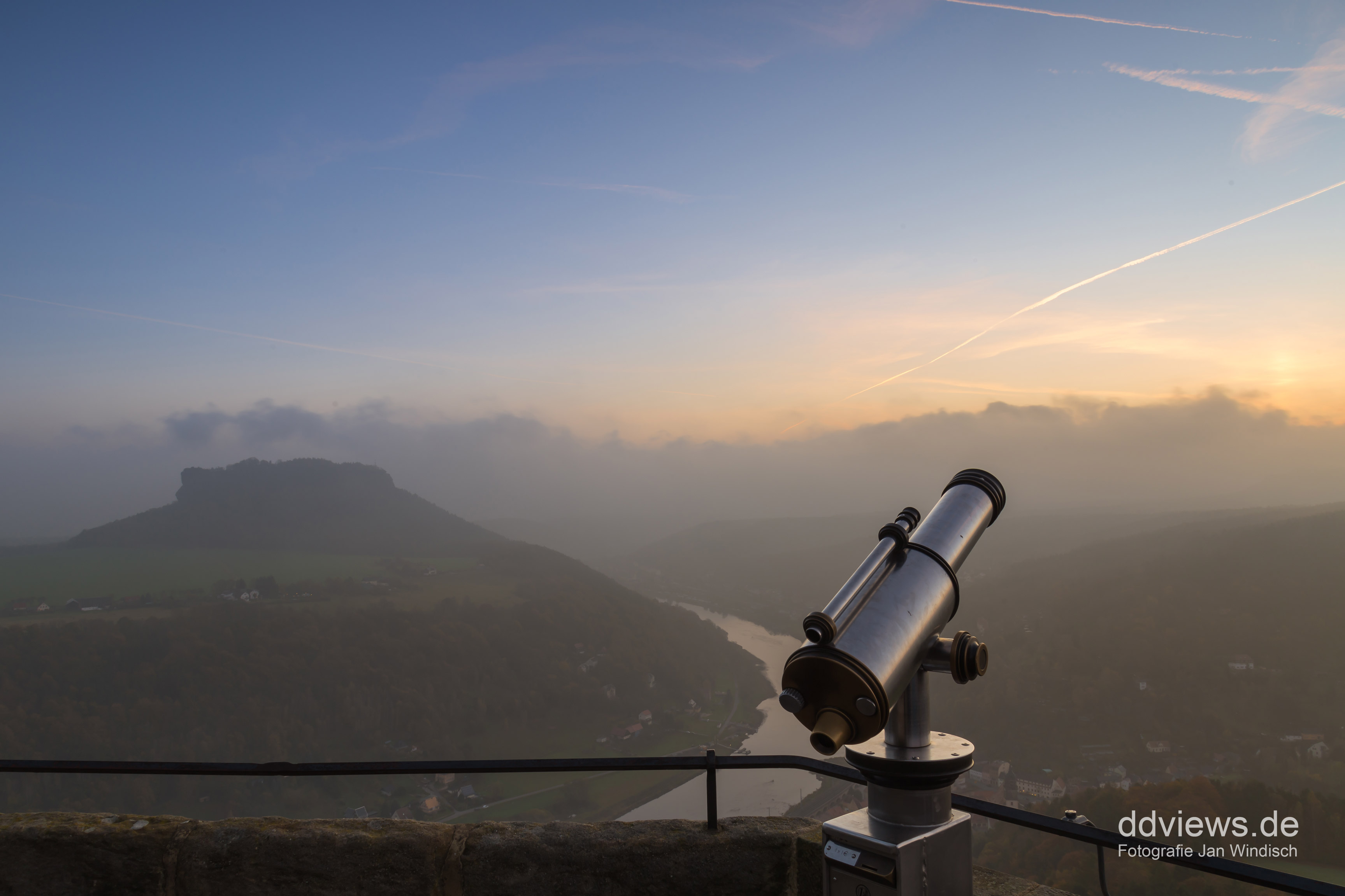 Festung Königstein mit Blick in die Sächsische Schweiz