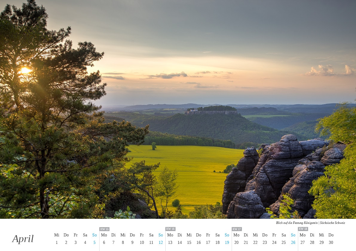 Wandkalender Sächsische Schweiz - April