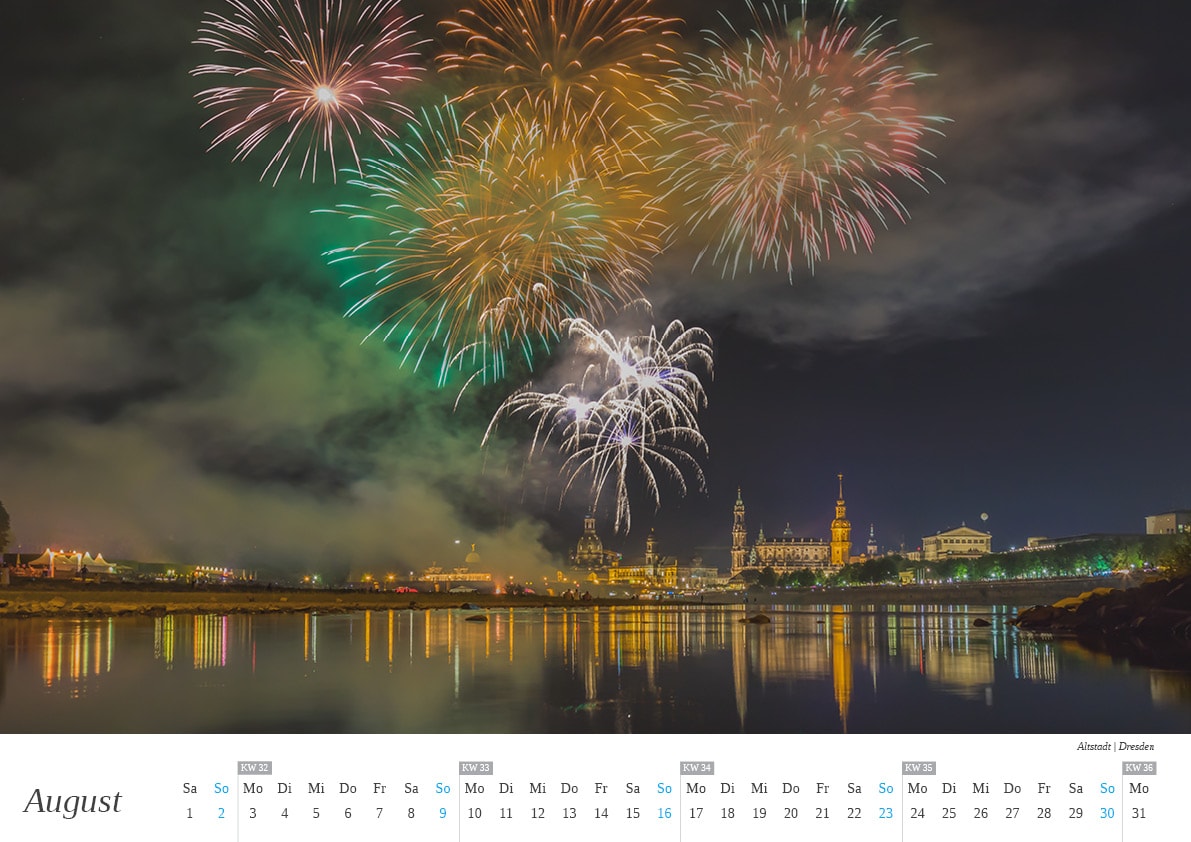 Dresden Kalender - August